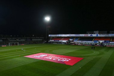 Edgar Street 'in genel görünümü, Hereford FC' nin evi, 4 Kasım 202 tarihinde Birleşik Krallık 'ın başkenti Hereford' da oynanan Hereford FC-Portsmouth maçının birinci turu önünde.