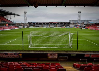 Blundell Park, Birleşik Krallık Cleethorpes, 5 Kasım 202 tarihinde Blundell Park 'ta Grimsby Town ve Plymouth Argyle arasında oynanan FA Cup Birinci Raundunda genel görünüm