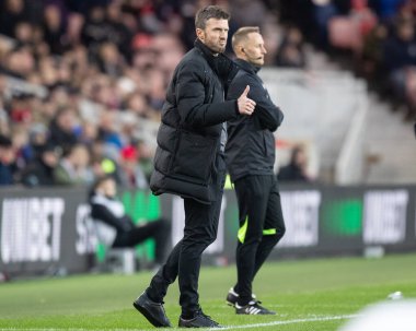 Middlesbrough teknik direktörü Middlesbrough, Middlesbrough-Bristol City maçında tepki gösterdi. Riverside Stadyumu, Middlesbrough, İngiltere 5 Kasım 202