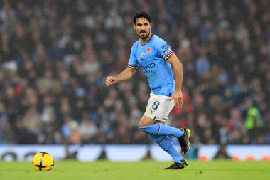 Manchester City 'den Ilkay Gundogan Premier League maçında topla koşuyor Manchester City Fulham' a karşı Etihad Stadyumu, Manchester, Birleşik Krallık, 5 Kasım 202
