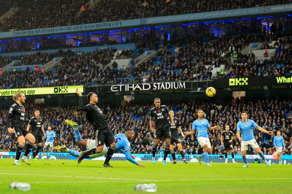 Manuel Akanji Manchester City Élen Jár Premier League Mérkőzésen Manchester — Stock Fotó