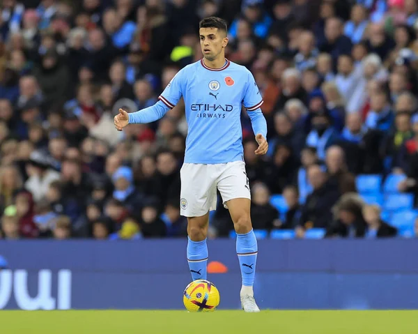 Joao Cancelo Von Manchester City Kontrolliert Den Ball Während Des — Stockfoto