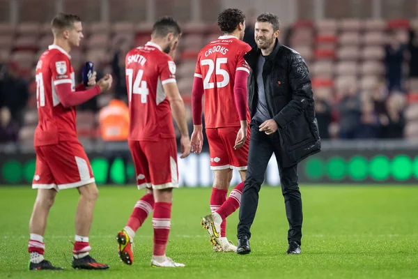 Michael Carrick Manager Middlesbrough Parle Avec Ses Joueurs Après Sky — Photo