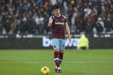 Premier Lig maçında West Ham United ile Londra Stadyumu 'nda oynanan Crystal Palace maçında West Ham United' ın 41 numaralı oyuncusu Declan Rice 6 Kasım 202 'de Londra Stadyumu' na karşı.