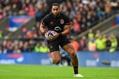 İngiltere 'den Joe Cokanasiga, 6 Kasım 202' de Twickenham, Twickenham Stadyumu 'nda İngiltere ve Arjantin arasında oynanan uluslararası sonbahar maçında mola verdi.