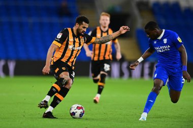 8 Kasım 202 'de Cardiff City, Cardiff City Stadyumu' nda oynanan Cardiff City vs Hull City maçında Hull City 'den Cyrus Christie # 33.