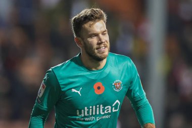 Blackpool 'dan Chris Maxwell # 1 Sky Bet Şampiyonası maçında Blackpool - Middlesbrough Bloomfield Road, Blackpool, İngiltere, 8 Kasım 202