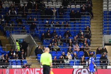 8 Kasım 202 'de Cardiff City, Cardiff City Stadyumu' nda oynanan Sky Bet Şampiyonası maçında Hull City taraftarları Cardiff City 'ye karşı.