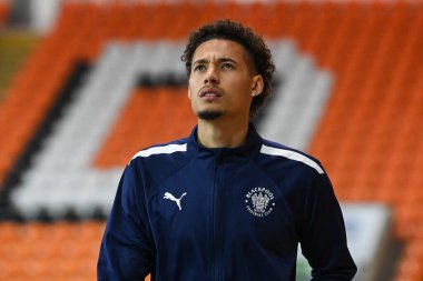 Blackpool 'dan Rhys Williams # 15 Bloomfield Road' a vardı, Blackpool - Middlesbrough maçı öncesinde, Blackpool, İngiltere, Bloomfield Road, 8 Kasım 202