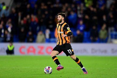 Hull City 'den Ukan Sinik # 11 Cardiff City - Hull City maçı sırasında Cardiff City Stadyumu, Cardiff, İngiltere, 8 Kasım 202