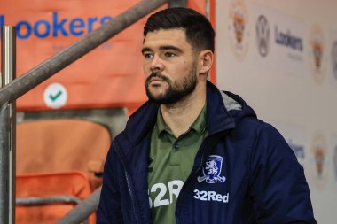 Alex Mowatt # 4 Middlesbrough Sky Bet Şampiyonası maçında Blackpool Middlesbrough 'a karşı Bloomfield Road, Blackpool, Birleşik Krallık, 8 Kasım 202