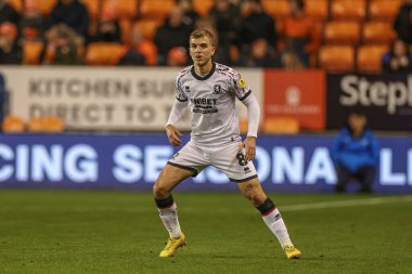 8. Middlesbrough takımından Riley McGree 8 Kasım 202 'de Bloomfield Road, Blackpool' da Blackpool-Middlesbrough maçında