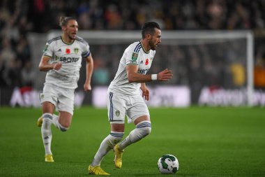 Leeds United 'dan Jack Harrison # 11 Carabao Kupası karşılaşmasında Wolverhampton Wanderers, Leeds United' a karşı Molineux, Wolverhampton, İngiltere, 9 Kasım 202