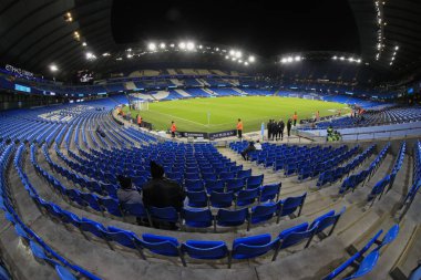 Etihad Stadyumu 'nun iç manzarası, 9 Kasım 202' de Etihad Stadyumu 'nda oynanan Carabao Kupası Üçüncü Raund karşılaşması öncesinde Manchester City ile Chelsea karşılaşacak.