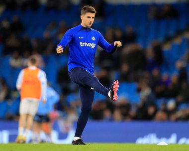 9 Kasım 202 tarihinde Etihad Stadyumu 'nda Chelsea' ye karşı oynanan Carabao Kupası Üçüncü Raundu öncesinde 19 numaralı Mason Mount.