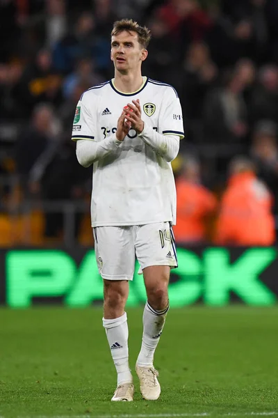 Diego Llorente Leeds United Applauds Travting Fans Carabao Cup Match — стокове фото
