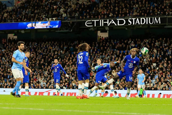 Jack Grealish Manchester City Střílí Branku Během Zápasu Carabao Cup — Stock fotografie