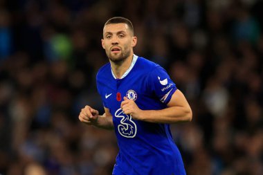 Chelsea 'li Mateo Kovaciç # 8. Carabao Kupası 3. tur karşılaşmasında Manchester City Chelsea' ye karşı Etihad Stadyumu, Manchester, İngiltere, 9 Kasım 202