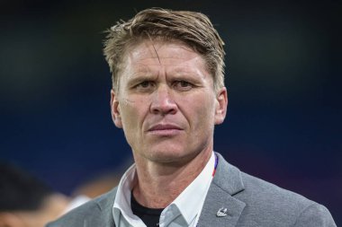 Yeni Zelanda teknik direktörü Benjamin Gardiner Rugby Ligi Dünya Kupası 2021 Yarı final maçı sırasında Avustralya - Yeni Zelanda Elland Road, Leeds, İngiltere, 11 Kasım 202