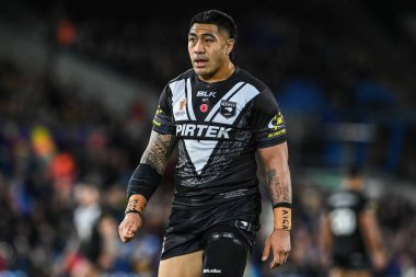 Yeni Zelandalı Moses Leota, Rugby Ligi Dünya Kupası 2021 Yarı final karşılaşması sırasında Avustralya ile Yeni Zelanda arasında 11 Kasım 202 'de Elland Road, Leeds, Birleşik Krallık' ta oynanan karşılaşma.