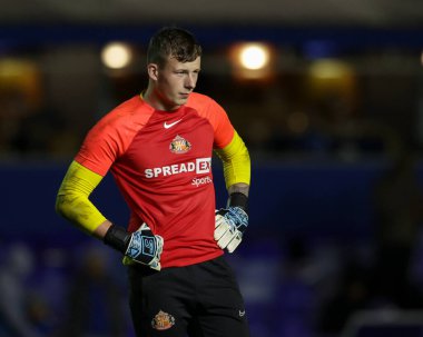 Sunderland 'dan Anthony Patterson 11 Kasım 202' de Birmingham City, Birmingham, Birmingham 'da Sunderland' a karşı oynanan maç öncesi ısınma maçında