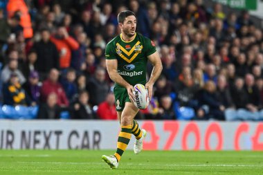 Avustralyalı Ben Hunt, Rugby Ligi Dünya Kupası 2021 Yarı final karşılaşmasında Avustralya ile Yeni Zelanda arasındaki Elland Road, Leeds, İngiltere, 11 Kasım 202