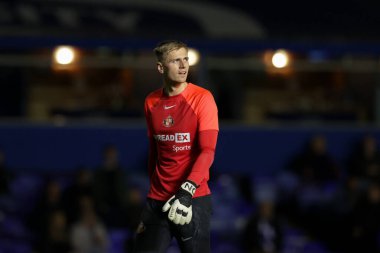 11 Kasım 202 'de Birmingham City, Birmingham, Birmingham' da Sunderland 'a karşı oynanan Gökyüzü İddia Şampiyonası öncesi ısınma maçında Sunderland' dan Alex Bass # 12.