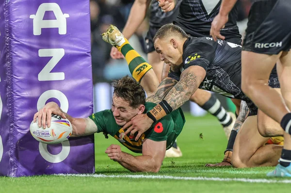 Cameron Murray Van Australië Gaat Voor Een Poging Tijdens Rugby — Stockfoto