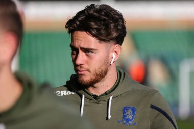 Middlesbrough 'un 30 numaralı Hayden Hackney maçı sırasında Norwich City ile Middlesbrough arasındaki Carrow Road, Norwich, İngiltere, 12 Kasım 202