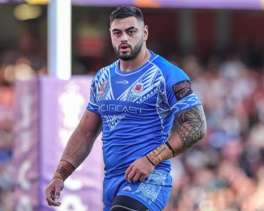 Rugby Ligi Dünya Kupası 2021 Dünya Kupası 'nda Royce Hunt, 12 Kasım 202' de Emirates Stadyumu 'nda İngiltere ve Samoa karşı karşıya geldi.