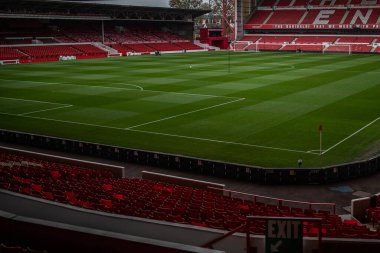 İngiltere 'nin Nottingham şehrinde 12 Kasım 202' de oynanan Premier Lig maçından önce Nottingham Ormanı, Kristal Saray 'a karşı genel bir manzara.