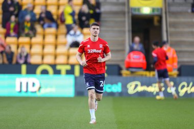Darragh Lenihan # 26 Middlesbrough Gökyüzü İddia Şampiyonası maçında ısınıyor Norwich City - Middlesbrough Carrow Road, Norwich, İngiltere, 12 Kasım 202
