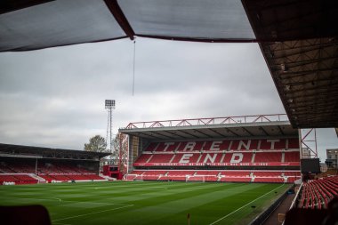 İngiltere 'nin Nottingham şehrinde 12 Kasım 202' de oynanan Premier Lig maçından önce Nottingham Ormanı, Kristal Saray 'a karşı genel bir manzara.