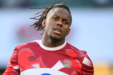 İngiltere 'den Maro Itoje, 12 Kasım 202' de Twickenham Stadyumu 'nda oynanan Uluslararası Sonbahar karşılaşması öncesi ısınma maçında İngiltere ile Japonya karşı karşıya geldi.