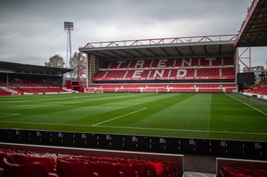 İngiltere 'nin Nottingham şehrinde 12 Kasım 202' de oynanan Premier Lig maçından önce Nottingham Ormanı, Kristal Saray 'a karşı genel bir manzara.