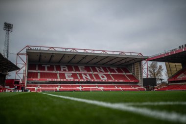 İngiltere 'nin Nottingham şehrinde 12 Kasım 202' de oynanan Premier Lig maçından önce Nottingham Ormanı, Kristal Saray 'a karşı genel bir manzara.