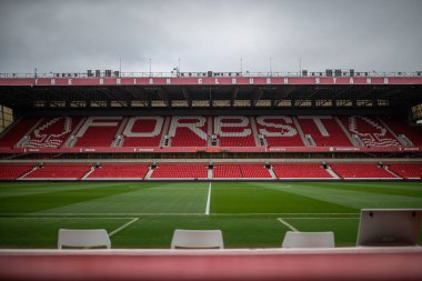 İngiltere 'nin Nottingham şehrinde 12 Kasım 202' de oynanan Premier Lig maçından önce Nottingham Ormanı, Kristal Saray 'a karşı genel bir manzara.