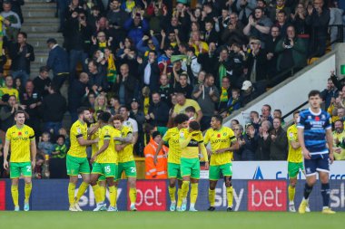 Norwich City 'den 24 numaralı Josh Sargent, 12 Kasım 202' de Norwich City, Norwich Road, Norwich, İngiltere 'de oynanan Norwich City - Middlesbrough maçında 1-0 kazanma hedefini kutluyor.