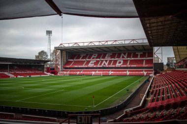 İngiltere 'nin Nottingham şehrinde 12 Kasım 202' de oynanan Premier Lig maçından önce Nottingham Ormanı, Kristal Saray 'a karşı genel bir manzara.