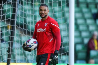 Middlesbrough 'un Zack Steffen # 1' i, Norwich City - Middlesbrough maçında ısınıyor. Carrow Road, Norwich, İngiltere, 12 Kasım 202