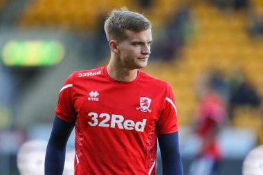 Middlesbrough 'dan Marcus Forss 12 Kasım 202' de Norwich City, Norwich Road, Norwich Road 'da Middlesbrough' a karşı oynanan Sky Bet Şampiyonası karşılaşmasında ısınıyor.