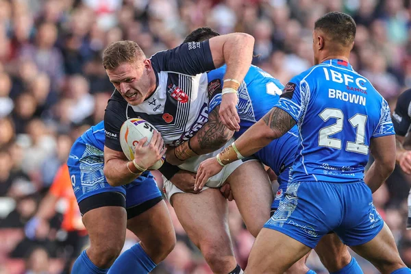Tom Burgess England Tacklas Rugby League World Cup 2021 Semi — Stockfoto