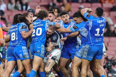 Rugby Ligi Dünya Kupası 2021 Yarı final maçı sırasında Londra 'daki Emirates Stadyumu' nda İngiltere ile Samoa karşılaşması, 12 Kasım 202