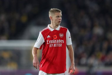 Oleksandr Zinchenko # 35 of Arsenal Premier League maçı sırasında Wolverhampton Wanderers Arsenal 'e karşı Molineux, Wolverhampton, Birleşik Krallık, 12 Kasım 202