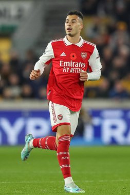 Gabriel Martinelli # 11 numaralı Arsenal Premier Lig maçı sırasında Wolverhampton Wanderers Arsenal 'e karşı Molineux, Wolverhampton, İngiltere, 12 Kasım 202
