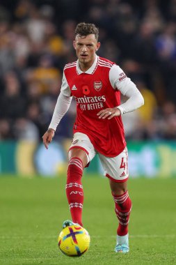Ben White # 4 of Arsenal Premier League maçında Wolverhampton Wanderers, Molineux, Wolverhampton, İngiltere 'de Arsenal' e karşı, 12 Kasım 202