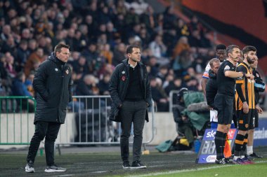 Liam Rosenior Hull City 'nin teknik direktörü. 12 Kasım 202' de Hull City, Hull Stadyumu 'nda Hull City vs Reading maçında.