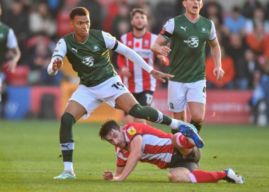 Plymouth Argyle forvet Morgan Whittaker (19), 12 Kasım 202 tarihinde Gelder Group Sincil Bank Stadyumu 'nda oynanan 1.