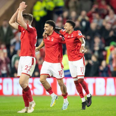Nottingham Ormanı 'ndan Jesse Lingard # 11 ve Morgan Gibbs-White # 10 of Nottingham Forest Premier League maçı sırasında Nottingham Forest' a karşı Crystal Palace City Ground, Nottingham, 12 Kasım 'da oynanan 12.