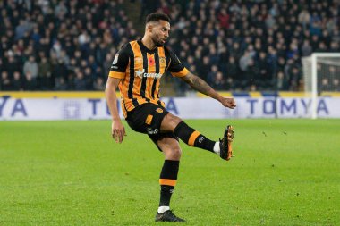 Hull City 'den Cyrus Christie # 33, Hull City' nin 12 Kasım 202 'de MKM Stadyumu' nda oynanan Hull City vs Reading maçında dövüşüyor.